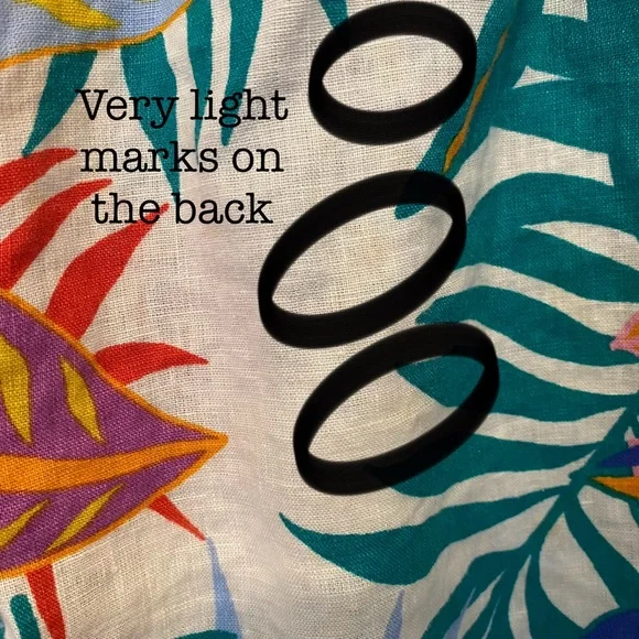 C & C California Colorful Tropical Leaf Wide Leg Linen Pants Womens XL Pockets - Picture 9 of 9